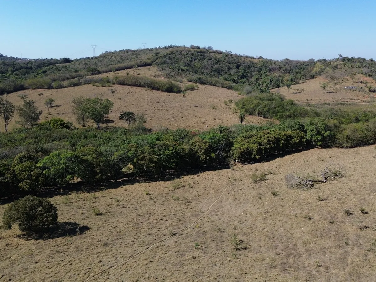Colinas de relevo suave na fazenda de Esmeraldas